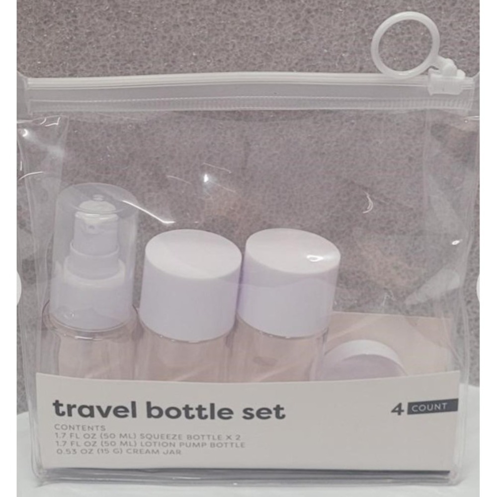 Target Bullseye Travel Bottle Set of 4 with Travel Pouch (NEW IN PACK)